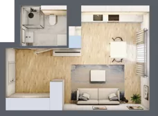 1 pokój, mieszkanie 32,46 m², piętro 2, oferta nr A.2.3.10, Botanika Skierniewice, Skierniewice, Aleja Macieja Rataja 18
