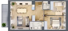 3 pokoje, mieszkanie 63,43 m², piętro 1, oferta nr A.2.2.01, Botanika Skierniewice, Skierniewice, Aleja Macieja Rataja 18