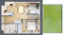 2 pokoje, mieszkanie 38,00 m², parter, oferta nr A.3.1.01, Botanika Skierniewice, Skierniewice, Aleja Macieja Rataja 18