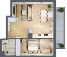 2 pokoje, mieszkanie 54,44 m², piętro 2, oferta nr A.3.3.03, Botanika Skierniewice, Skierniewice, Aleja Macieja Rataja 18