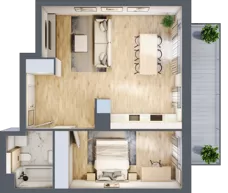 2 pokoje, mieszkanie 54,44 m², piętro 1, oferta nr A.3.2.03, Botanika Skierniewice, Skierniewice, Aleja Macieja Rataja 18