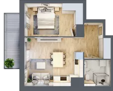 2 pokoje, mieszkanie 43,06 m², piętro 5, oferta nr A.2.6.01, Botanika Skierniewice, Skierniewice, Aleja Macieja Rataja 18