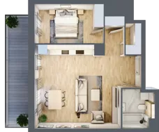 2 pokoje, mieszkanie 53,55 m², piętro 2, oferta nr A.3.3.04, Botanika Skierniewice, Skierniewice, Aleja Macieja Rataja 18