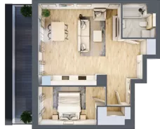 2 pokoje, mieszkanie 54,15 m², piętro 1, oferta nr A.2.2.07, Botanika Skierniewice, Skierniewice, Aleja Macieja Rataja 18