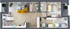 3 pokoje, mieszkanie 76,25 m², piętro 2, oferta nr A.9, Apartamenty Dębowa, Łódź, Górna, Górniak, ul. Dębowa 1