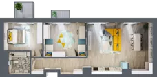 3 pokoje, mieszkanie 83,50 m², piętro 5, oferta nr C.128, Apartamenty Dębowa, Łódź, Górna, Górniak, ul. Dębowa 1