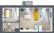 2 pokoje, mieszkanie 45,74 m², piętro 2, oferta nr B.51, Apartamenty Dębowa, Łódź, Górna, Górniak, ul. Dębowa 1