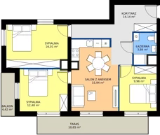 3 pokoje, mieszkanie 49,67 m², piętro 2, oferta nr M10, Madalińskiego, Gdańsk, Chełm, ul. Antoniego Madalińskiego