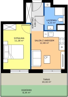 2 pokoje, mieszkanie 32,65 m², parter, oferta nr M03, Madalińskiego, Gdańsk, Chełm, ul. Antoniego Madalińskiego