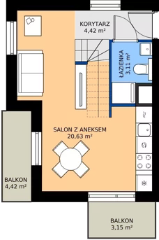2 pokoje, mieszkanie 46,27 m², piętro 3, oferta nr M21, Madalińskiego, Gdańsk, Chełm, ul. Antoniego Madalińskiego