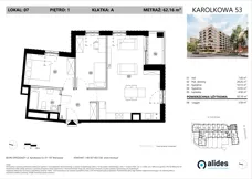 3 pokoje, mieszkanie 62,16 m², piętro 1, oferta nr A.01.L.07, ReVola, Warszawa, Wola, Młynów, ul. Karolkowa 53