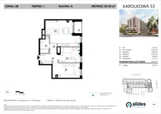 3 pokoje, mieszkanie 59,50 m², piętro 1, oferta nr A.01.L.08, ReVola, Warszawa, Wola, Młynów, ul. Karolkowa 53