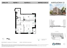 3 pokoje, mieszkanie 63,94 m², piętro 1, oferta nr A.01.L.09, ReVola, Warszawa, Wola, Młynów, ul. Karolkowa 53