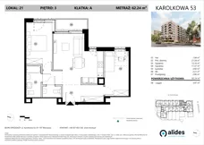 3 pokoje, mieszkanie 62,24 m², piętro 3, oferta nr A.03.L.21, ReVola, Warszawa, Wola, Młynów, ul. Karolkowa 53