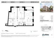 3 pokoje, mieszkanie 56,73 m², piętro 3, oferta nr A.03.L.22, ReVola, Warszawa, Wola, Młynów, ul. Karolkowa 53
