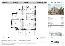 4 pokoje, mieszkanie 86,52 m², piętro 3, oferta nr A.03.L.23, ReVola, Warszawa, Wola, Młynów, ul. Karolkowa 53