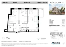 3 pokoje, mieszkanie 60,41 m², piętro 5, oferta nr A.05.L.35, ReVola, Warszawa, Wola, Młynów, ul. Karolkowa 53
