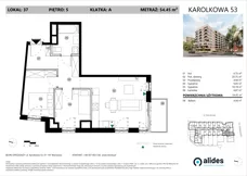 3 pokoje, mieszkanie 54,45 m², piętro 5, oferta nr A.05.L.37, ReVola, Warszawa, Wola, Młynów, ul. Karolkowa 53