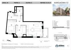 3 pokoje, mieszkanie 54,45 m², piętro 6, oferta nr A.06.L.44, ReVola, Warszawa, Wola, Młynów, ul. Karolkowa 53