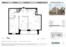 3 pokoje, mieszkanie 63,53 m², piętro 7, oferta nr A.07.L.45, ReVola, Warszawa, Wola, Młynów, ul. Karolkowa 53