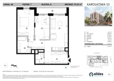 3 pokoje, mieszkanie 73,52 m², piętro 7, oferta nr A.07.L.46, ReVola, Warszawa, Wola, Młynów, ul. Karolkowa 53