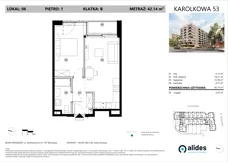 2 pokoje, mieszkanie 42,14 m², piętro 1, oferta nr B.01.L.06, ReVola, Warszawa, Wola, Młynów, ul. Karolkowa 53