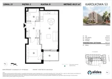 2 pokoje, mieszkanie 49,31 m², piętro 2, oferta nr B.02.L.21, ReVola, Warszawa, Wola, Młynów, ul. Karolkowa 53
