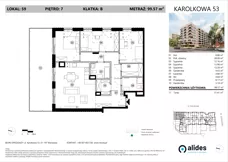 4 pokoje, mieszkanie 99,57 m², piętro 7, oferta nr B.07.L.59, ReVola, Warszawa, Wola, Młynów, ul. Karolkowa 53