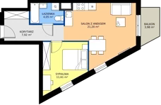 2 pokoje, mieszkanie 44,86 m², piętro 1, oferta nr 130, Moja Oszmiańska, Warszawa, Targówek, Targówek Mieszkaniowy, ul. Oszmiańska