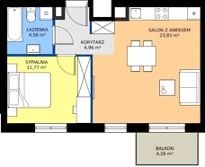 2 pokoje, mieszkanie 45,54 m², piętro 1, oferta nr 6, Moja Oszmiańska, Warszawa, Targówek, Targówek Mieszkaniowy, ul. Oszmiańska