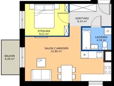 2 pokoje, mieszkanie 43,10 m², piętro 1, oferta nr 5, Moja Oszmiańska, Warszawa, Targówek, Targówek Mieszkaniowy, ul. Oszmiańska