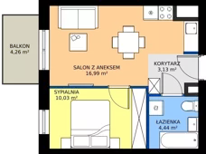 2 pokoje, mieszkanie 34,69 m², piętro 1, oferta nr 70, Moja Oszmiańska, Warszawa, Targówek, Targówek Mieszkaniowy, ul. Oszmiańska
