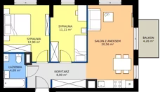 3 pokoje, mieszkanie 56,82 m², piętro 2, oferta nr 8, Moja Oszmiańska, Warszawa, Targówek, Targówek Mieszkaniowy, ul. Oszmiańska