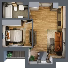 2 pokoje, mieszkanie 37,40 m², piętro 1, oferta nr 6, Koncept H8, Warszawa, Targówek, Targówek Mieszkaniowy, ul. Hodowlana 8