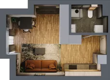 1 pokój, mieszkanie 27,27 m², parter, oferta nr 2, Koncept H8, Warszawa, Targówek, Targówek Mieszkaniowy, ul. Hodowlana 8