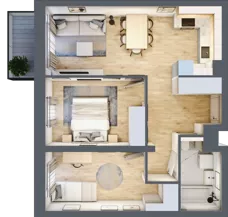 3 pokoje, mieszkanie 53,70 m², piętro 2, oferta nr A1.2/6, Osiedle Pod Jeleniami, Jelenia Góra, Śródmieście, ul. Kadetów 2