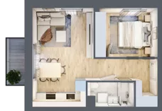 2 pokoje, mieszkanie 37,41 m², piętro 1, oferta nr A1.1/4, Osiedle Pod Jeleniami, Jelenia Góra, Śródmieście, ul. Kadetów 2