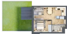 2 pokoje, mieszkanie 36,44 m², piętro 1, oferta nr A1.1/5, Osiedle Pod Jeleniami, Jelenia Góra, Śródmieście, ul. Kadetów 2
