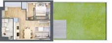 2 pokoje, mieszkanie 36,71 m², piętro 2, oferta nr A1.2/2, Osiedle Pod Jeleniami, Jelenia Góra, Śródmieście, ul. Kadetów 2
