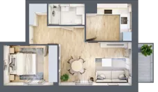 3 pokoje, mieszkanie 42,09 m², piętro 2, oferta nr A1.2/9, Osiedle Pod Jeleniami, Jelenia Góra, Śródmieście, ul. Kadetów 2