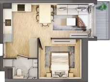 2 pokoje, mieszkanie 33,82 m², piętro 4, oferta nr A1.4/2, Osiedle Pod Jeleniami, Jelenia Góra, Śródmieście, ul. Kadetów 2