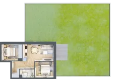 3 pokoje, mieszkanie 41,84 m², piętro 1, oferta nr A1.1/3, Osiedle Pod Jeleniami, Jelenia Góra, Śródmieście, ul. Kadetów 2