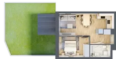 2 pokoje, mieszkanie 36,44 m², piętro 1, oferta nr A1.1/5, Osiedle Pod Jeleniami, Jelenia Góra, Śródmieście, ul. Kadetów 2
