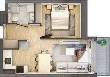 2 pokoje, mieszkanie 31,77 m², piętro 4, oferta nr A1.4/10, Osiedle Pod Jeleniami, Jelenia Góra, Śródmieście, ul. Kadetów 2