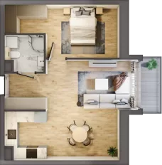 2 pokoje, mieszkanie 45,65 m², piętro 4, oferta nr A1.4/11, Osiedle Pod Jeleniami, Jelenia Góra, Śródmieście, ul. Kadetów 2