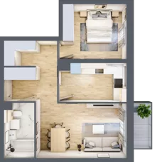 2 pokoje, mieszkanie 51,75 m², piętro 1, oferta nr A1.1/11, Osiedle Pod Jeleniami, Jelenia Góra, Śródmieście, ul. Kadetów 2