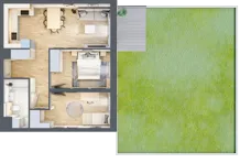 3 pokoje, mieszkanie 54,13 m², piętro 1, oferta nr A1.1/1, Osiedle Pod Jeleniami, Jelenia Góra, Śródmieście, ul. Kadetów 2