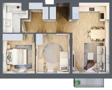 3 pokoje, mieszkanie 59,95 m², piętro 2, oferta nr A2.2/6, Osiedle Pod Jeleniami, Jelenia Góra, Śródmieście, ul. Kadetów 2