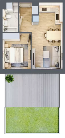 2 pokoje, mieszkanie 36,35 m², parter, oferta nr A2.0/2, Osiedle Pod Jeleniami, Jelenia Góra, Śródmieście, ul. Kadetów 2