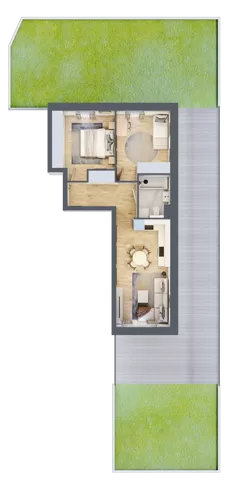 3 pokoje, mieszkanie 51,25 m², parter, oferta nr A2.0/1, Osiedle Pod Jeleniami, Jelenia Góra, Śródmieście, ul. Kadetów 2